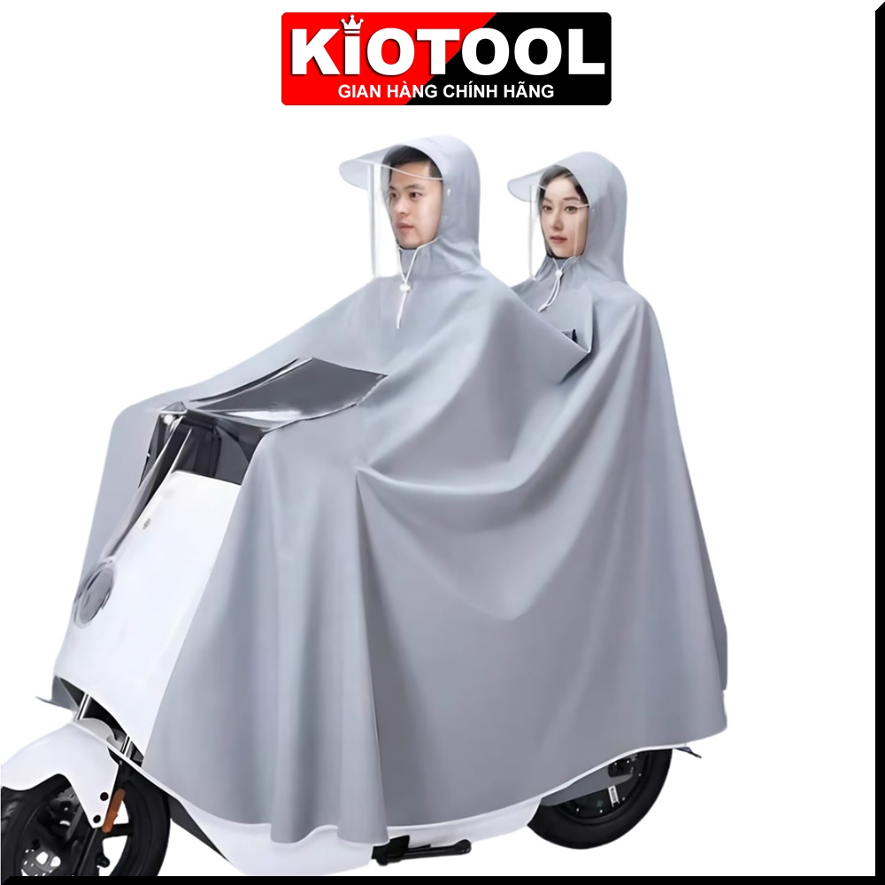 Áo mưa đi xe máy Kiotool che phủ toàn thân vành đôi chắn nước, dễ dàng sử dụng điện thoại