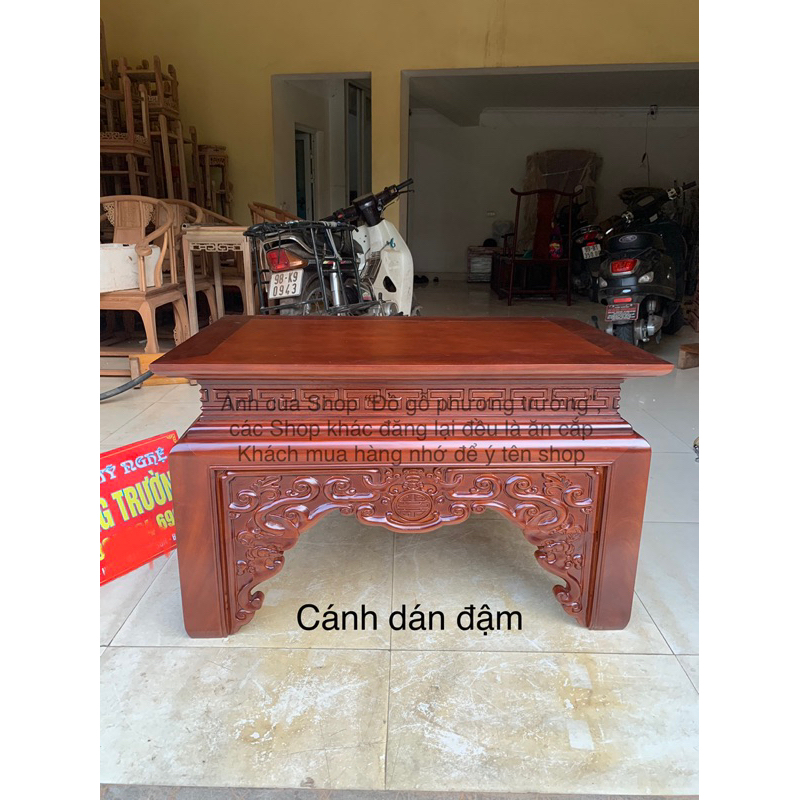 bàn cúng cơm gỗ gõ , hương đá ngang 87, 97, 1m07 sâu 61 cao 59cm