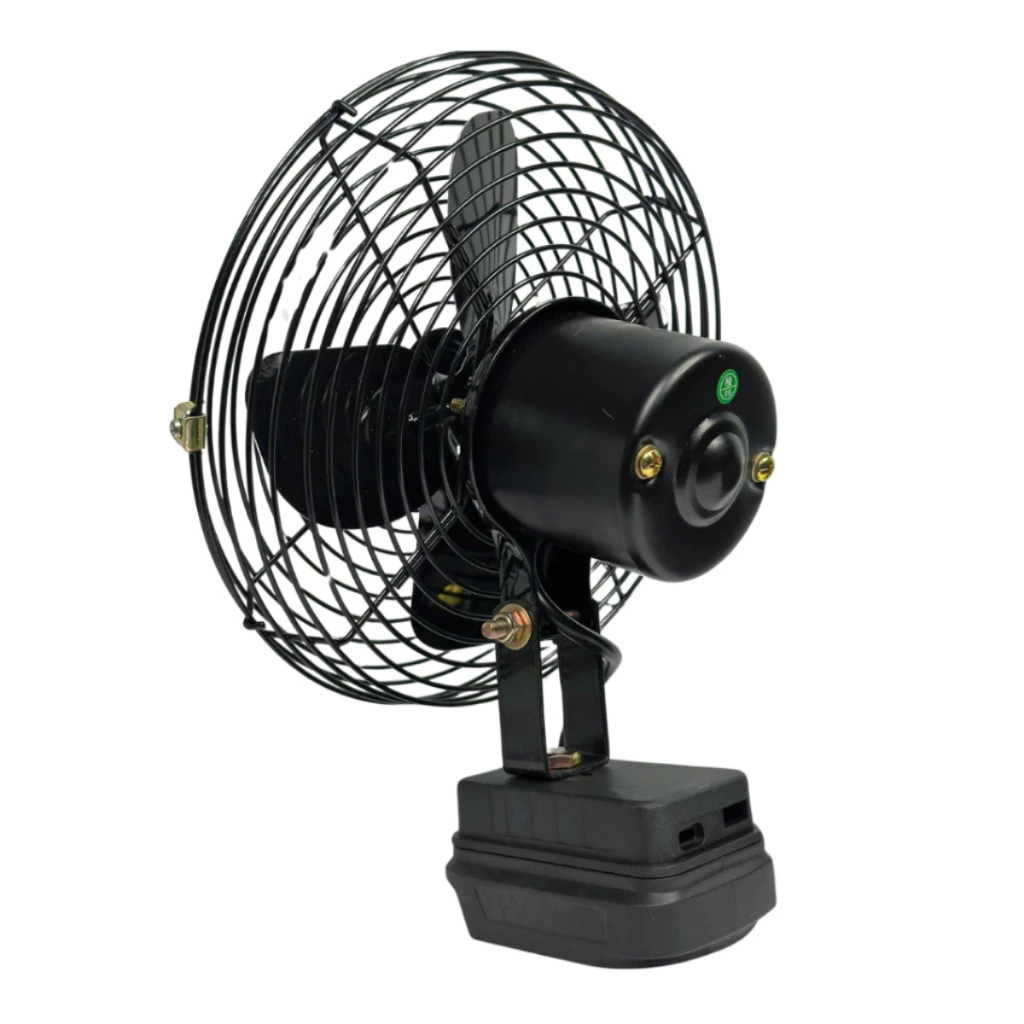 Combo Bộ Quạt 8inch Dùng Pin Hoặc Điện, 2 Tốc Độ Gió Có Nguồn DC Kèm Pin 30Cell Chân Pin Phổ Thông