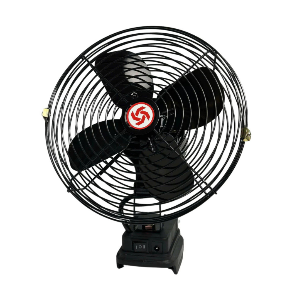 Combo Bộ Quạt 8inch Dùng Pin Hoặc Điện, 2 Tốc Độ Gió Có Nguồn DC Kèm Pin 30Cell Chân Pin Phổ Thông