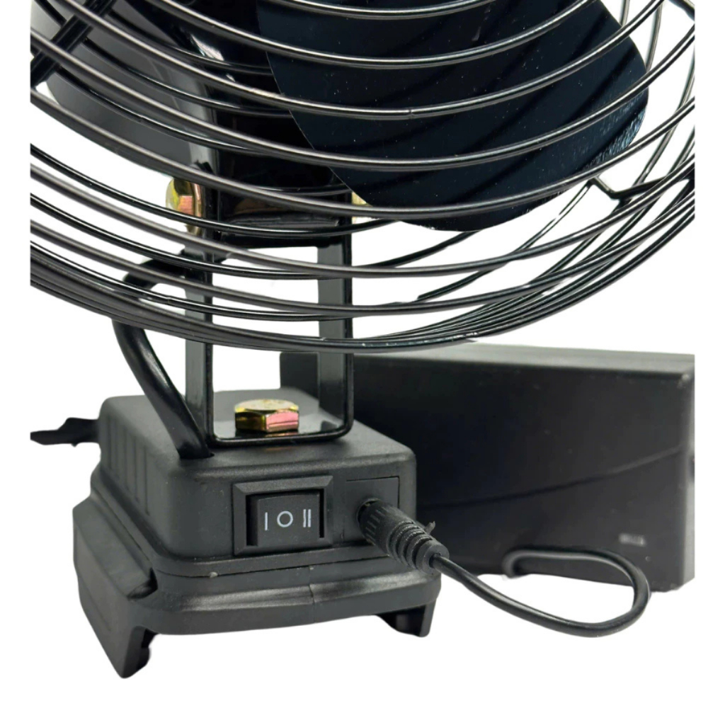 Combo Bộ Quạt 8inch Dùng Pin Hoặc Điện, 2 Tốc Độ Gió Có Nguồn DC Kèm Pin 30Cell Chân Pin Phổ Thông