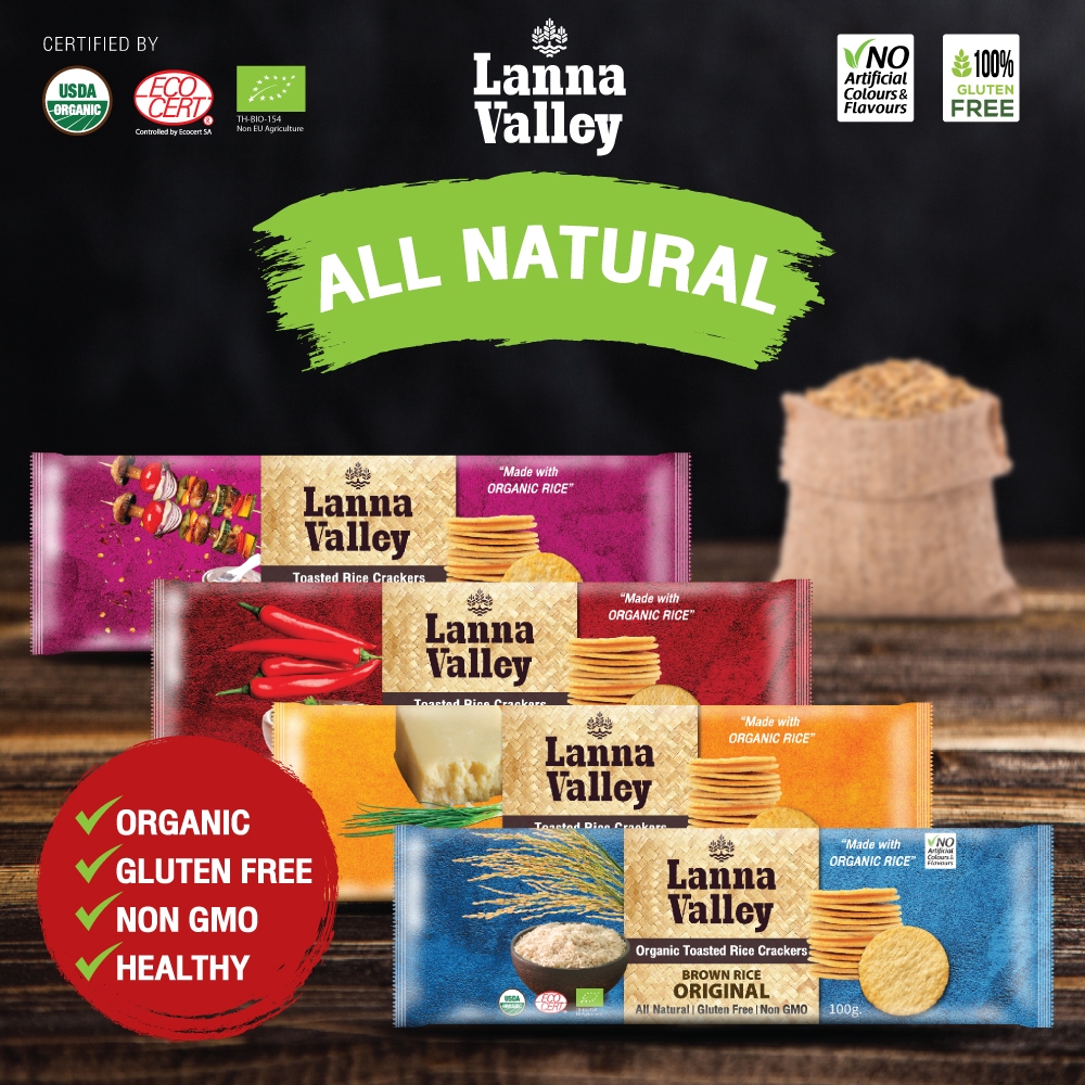 Bánh Gạo Hữu Cơ Lanna Valley Organic Rice Cracker 100g
