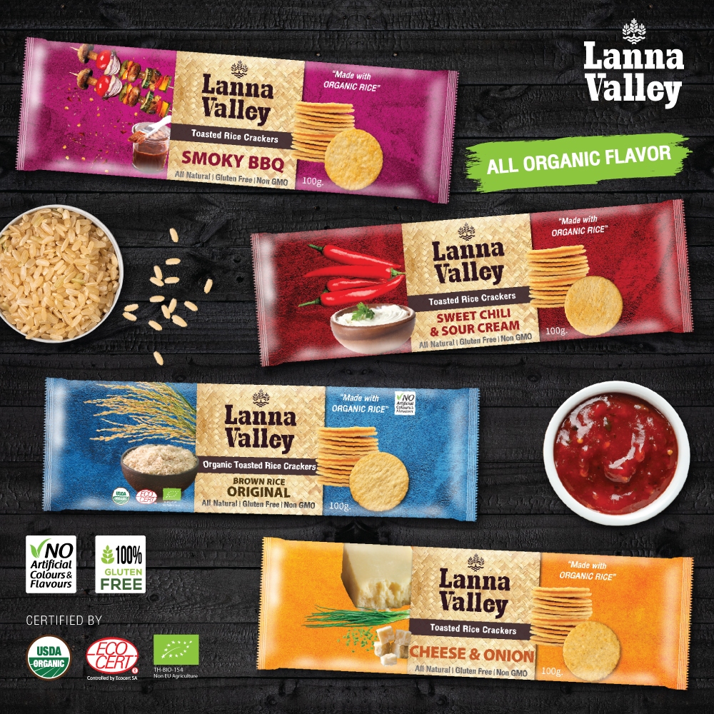 Bánh Gạo Hữu Cơ Lanna Valley Organic Rice Cracker 100g