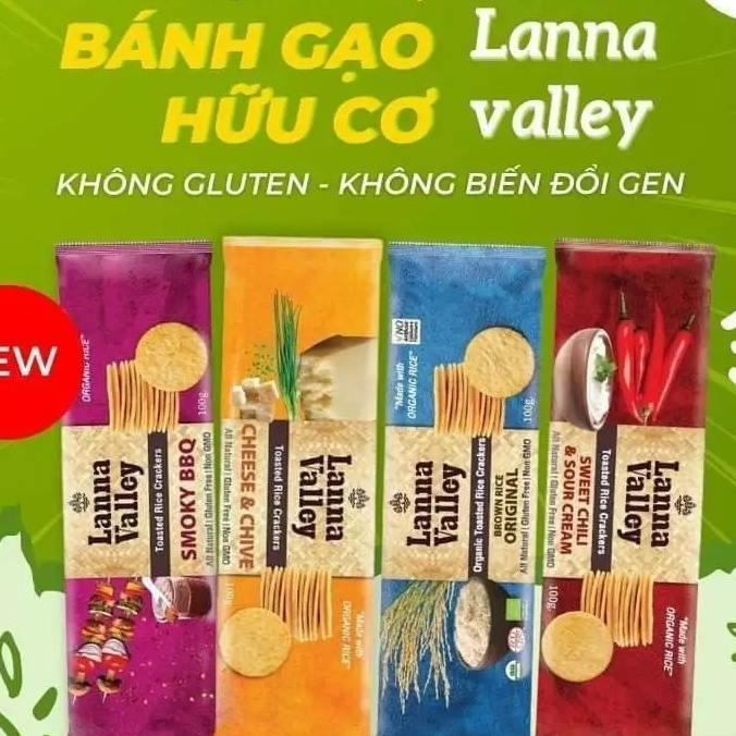 Bánh Gạo Hữu Cơ Lanna Valley Organic Rice Cracker 100g