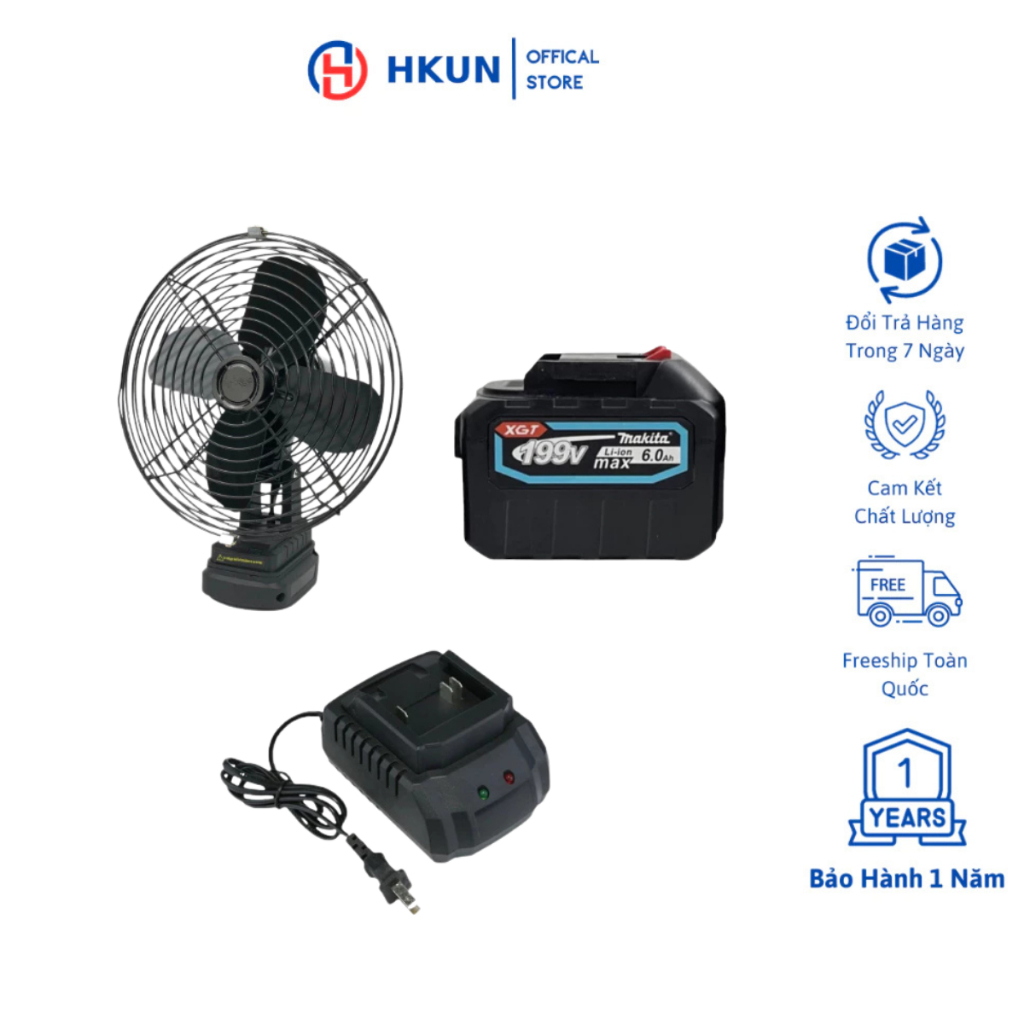 Combo Bộ Quạt 8inch Pin 15Cell Lồng Sắt, Cánh Sắt, 2 Chế Độ Gió - Quạt Tích Điện Nhỏ Gọn Rất Mát
