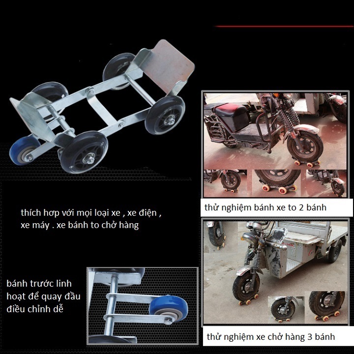 Bánh Xe Cứu Hộ Xe Máy Bánh Xe Trợ Lực Đẩy Xe Máy Thủng Xăm, Thủng Lốp, Xì Hơi, Bể Bán Phòng Khi Bánh Xẹp