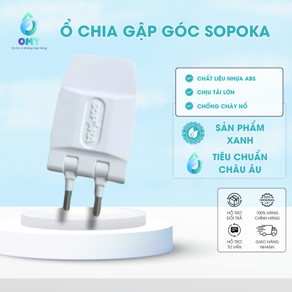 Ổ Chia gập góc Sopoka Chất Liệu Nhựa ABS Chống Cháy Nổ