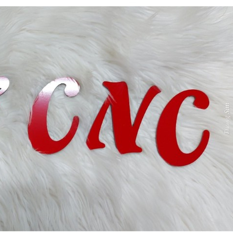 Chữ ĐỎ Bóng nghiêng cách điệu cao 20cm dày 3mm dán tường, dán biển quảng cáo, dán biển số xe ô tô