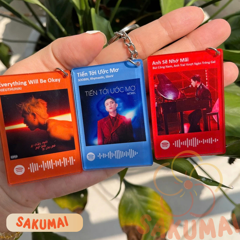 Móc Khoá Spotify, Móc Khoá In Theo Yêu Cầu Quét Trực Tiếp Ra Nhạc Chất Liệu Acrylic In 2 Mặt Hỗ Trợ Thiết Kế - SakuMai