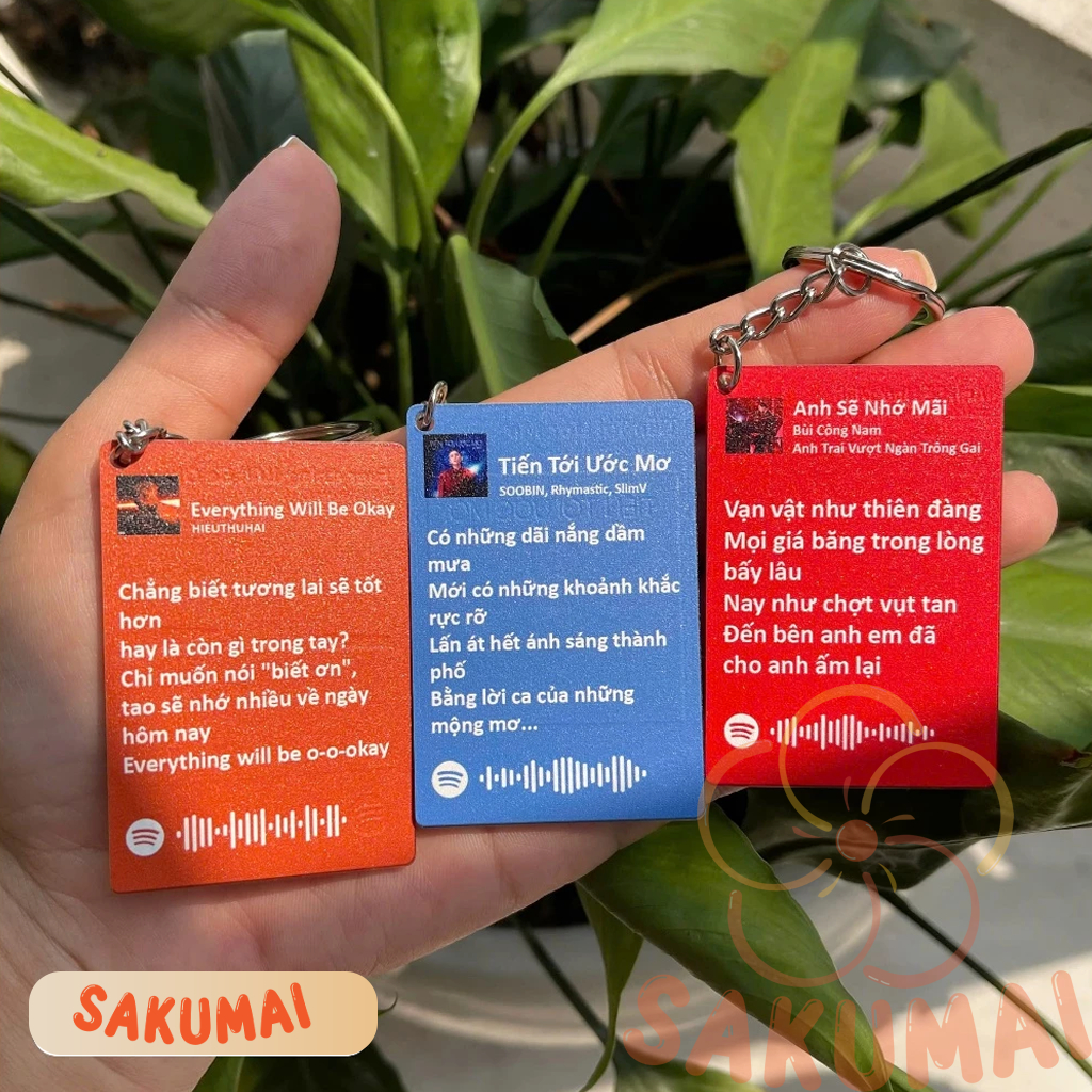 Móc Khoá Spotify, Móc Khoá In Theo Yêu Cầu Quét Trực Tiếp Ra Nhạc Chất Liệu Acrylic In 2 Mặt Hỗ Trợ Thiết Kế - SakuMai