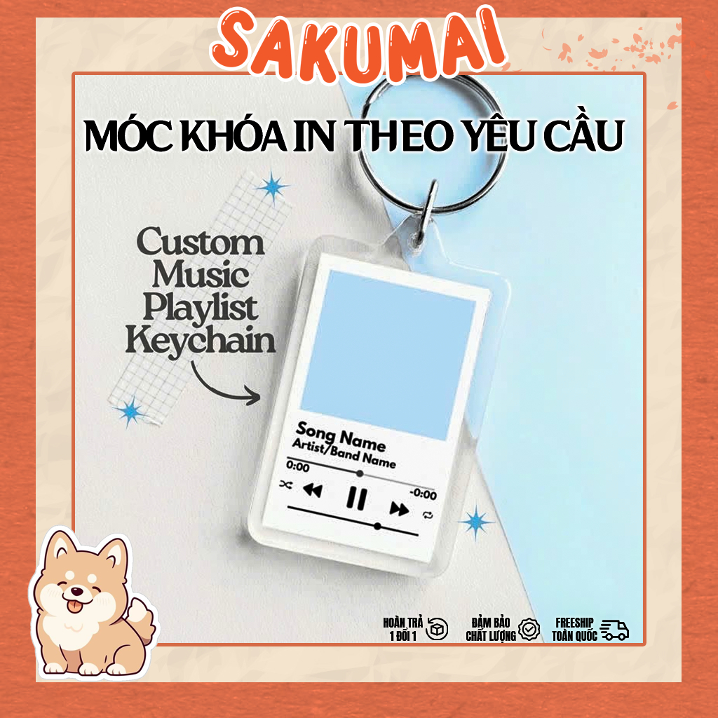 Móc Khoá Spotify, Móc Khoá In Theo Yêu Cầu Quét Trực Tiếp Ra Nhạc Chất Liệu Acrylic In 2 Mặt Hỗ Trợ Thiết Kế - SakuMai