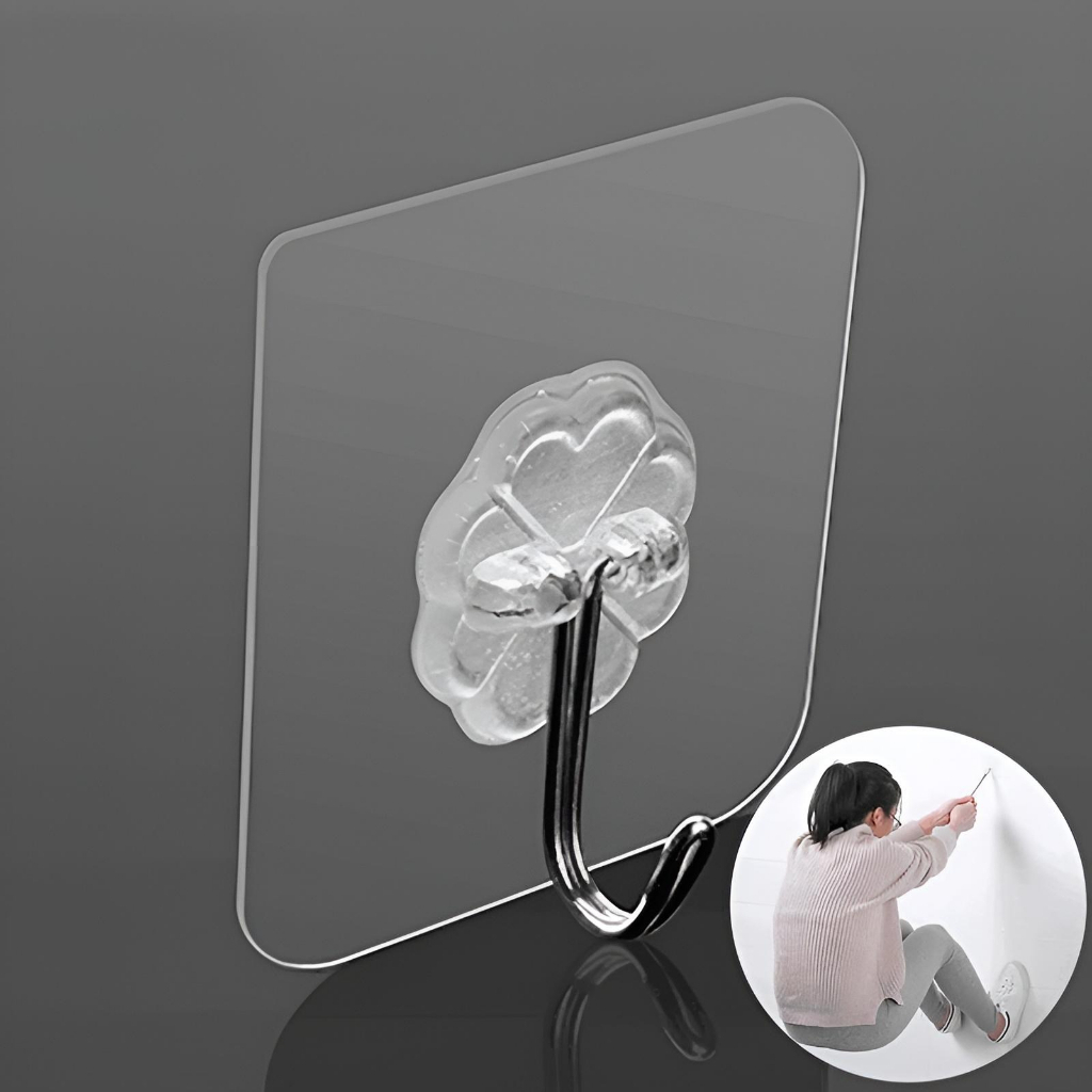 Set 20 Móc Dán Tường Siêu Dính Trong Suốt Chịu Lực Tốt Chắc Chắn DASEP