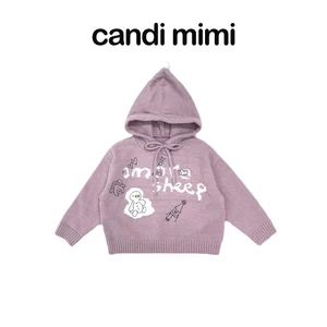 CANDI MIMI Áo hoodie len cao cấp hình ngộ nghĩnh - Phong cách Hàn Quốc