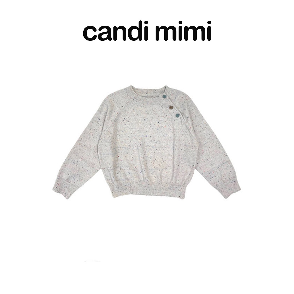 CANDI MIMI Áo len sợi cao cấp đính cúc - Phong cách Hàn Quốc