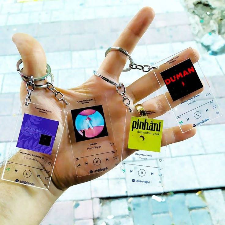 Móc Khoá Spotify, Móc Khoá In Theo Yêu Cầu Quét Trực Tiếp Ra Nhạc Chất Liệu Acrylic In 2 Mặt Hỗ Trợ Thiết Kế - SakuMai