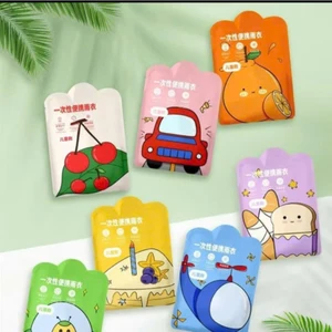 set 7 áo mưa mặc 1 lần cho bé nhỏ gọn tiện lợi
