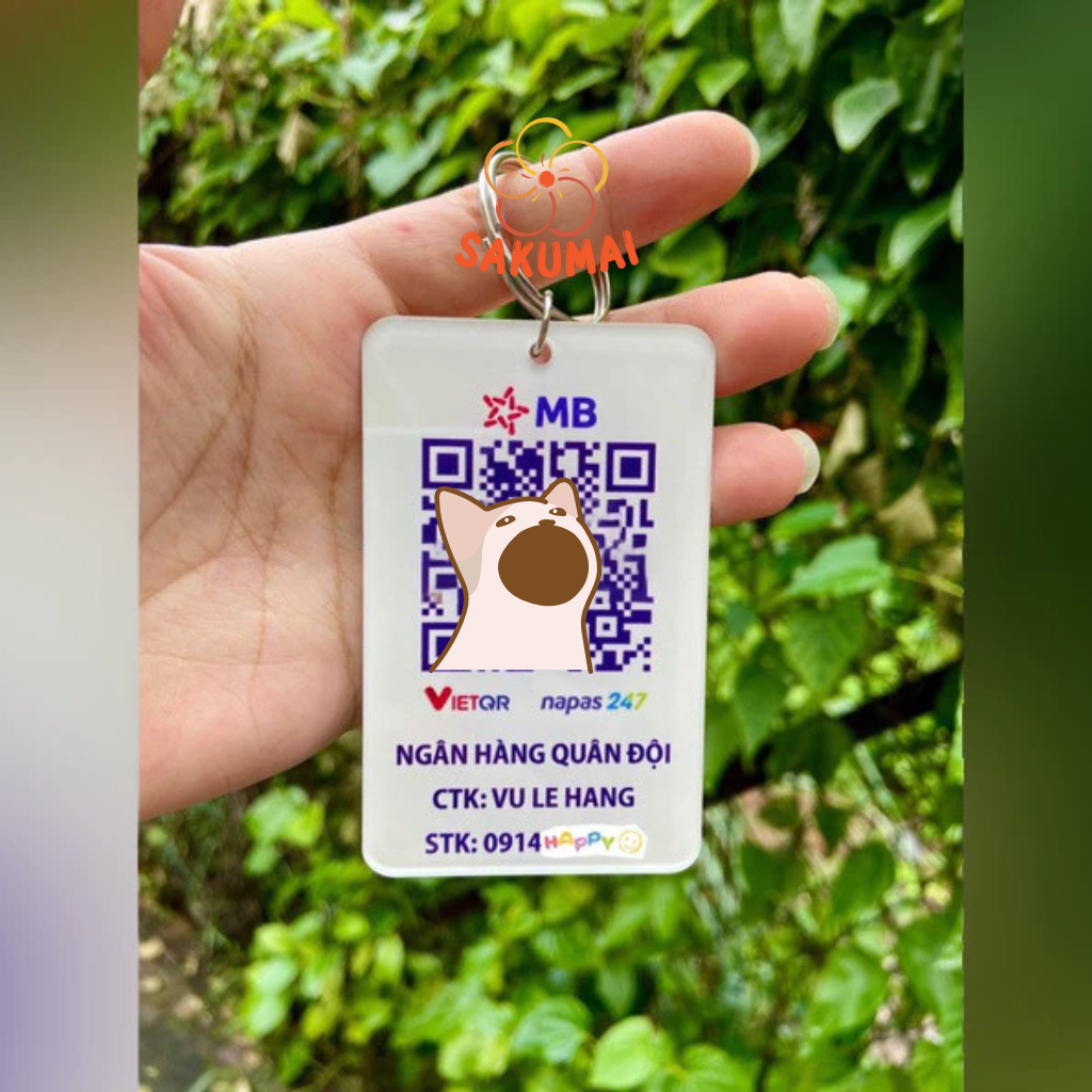 Móc Khoá Acrylic, Móc Khoá QR Ngân Hàng In Theo Yêu Cầu Chất Liệu Acrylic Trong Suốt Tiện Lợi Hỗ Trợ Thiết Kế - SakuMai