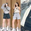 Quần short jean nữ form suông cạp cao, chất mềm co giãn nhẹ, phối túi vuông kèm ảnh thật