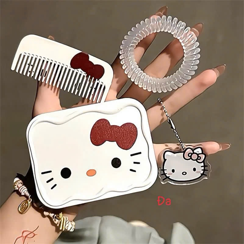 Set gương kèm lược và dây chun buộc tóc hello kitty siêu xinh