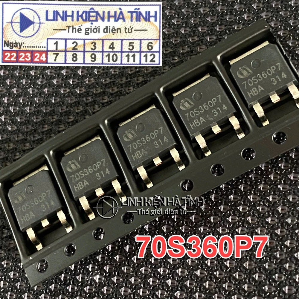 Mosfet nguồn 70S360P7 IPD70R360P7S chân dán kênh N 13A/700V mới