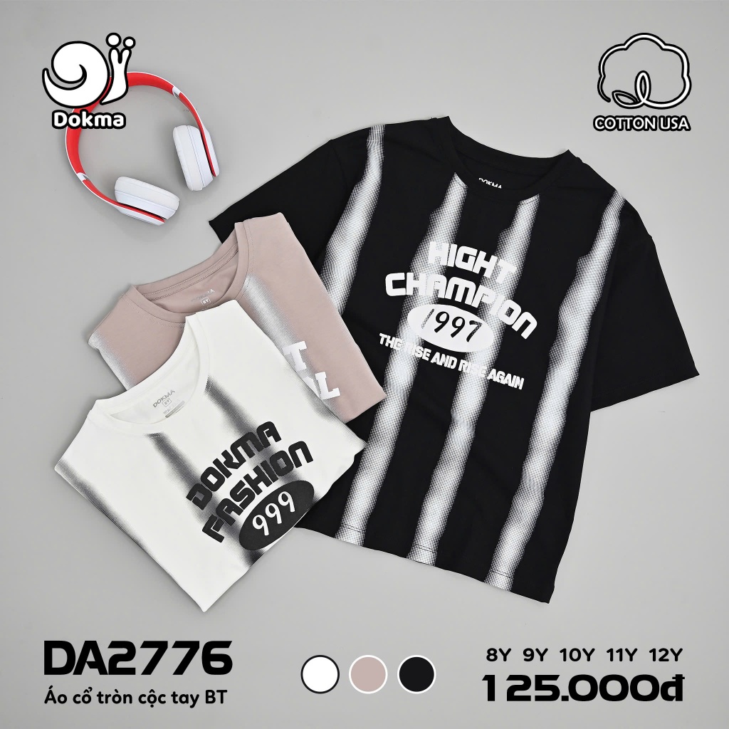 (25-42kg, 8-12Y) Áo Phông Cộc Tay Bé Trai Dokma DA1507 DA2776 DA2774 DA2873  DA1555