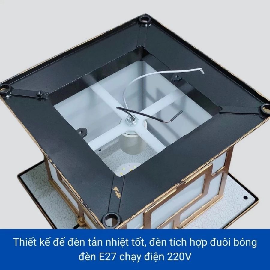 Đèn Trụ cổng Năng lượng mặt trời kết hợp Điện 220v nhiều mẫu