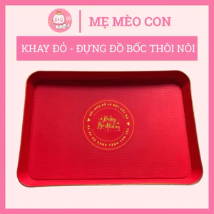 Khay nhựa đỏ đựng đồ bốc thôi nôi