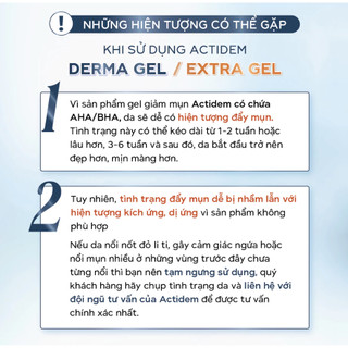 Gel Actidem Derma / Derma EXTRA - Ngăn ngừa mụn, dưỡng da và hạn chế thâm sau mụn (Tuýp 18g)