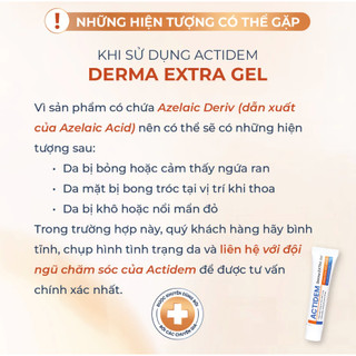 Gel Actidem Derma / Derma EXTRA - Ngăn ngừa mụn, dưỡng da và hạn chế thâm sau mụn (Tuýp 18g)