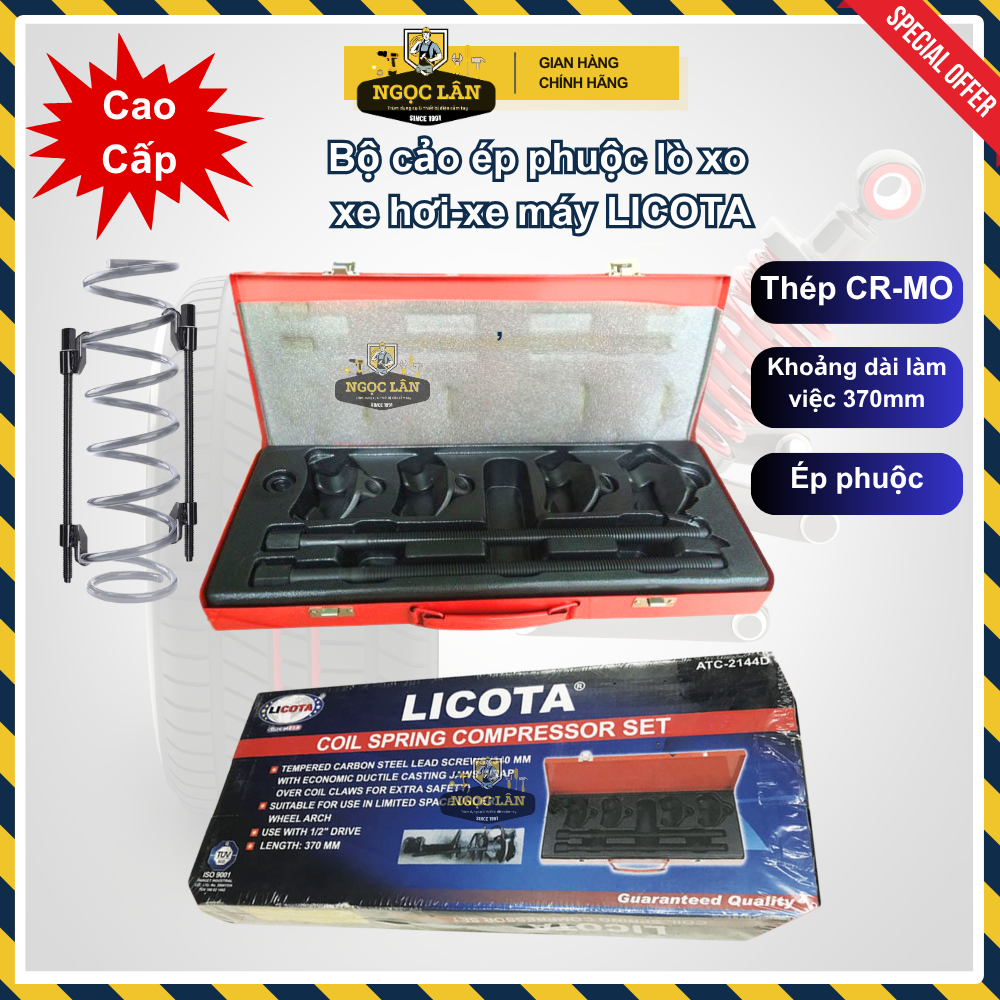 Bộ cảo, vam ép phuộc lò xo giảm sóc ô tô, xe máy Licota ATC-2144D hàng Đài Loan cao cấp