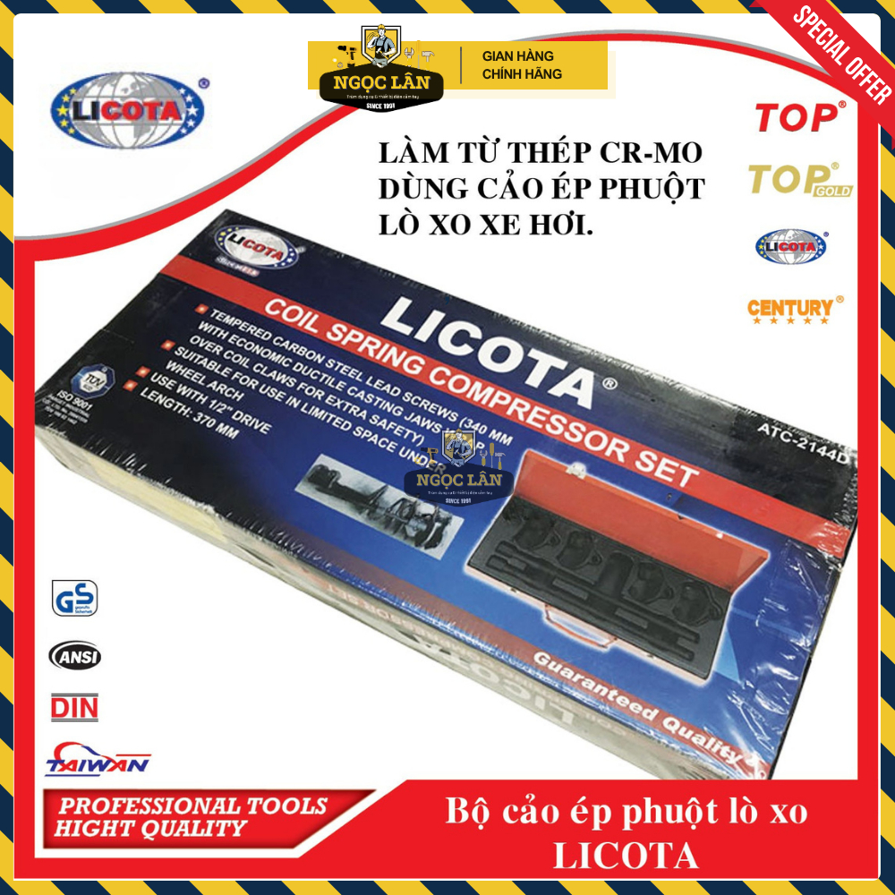 Bộ cảo, vam ép phuộc lò xo giảm sóc ô tô, xe máy Licota ATC-2144D hàng Đài Loan cao cấp