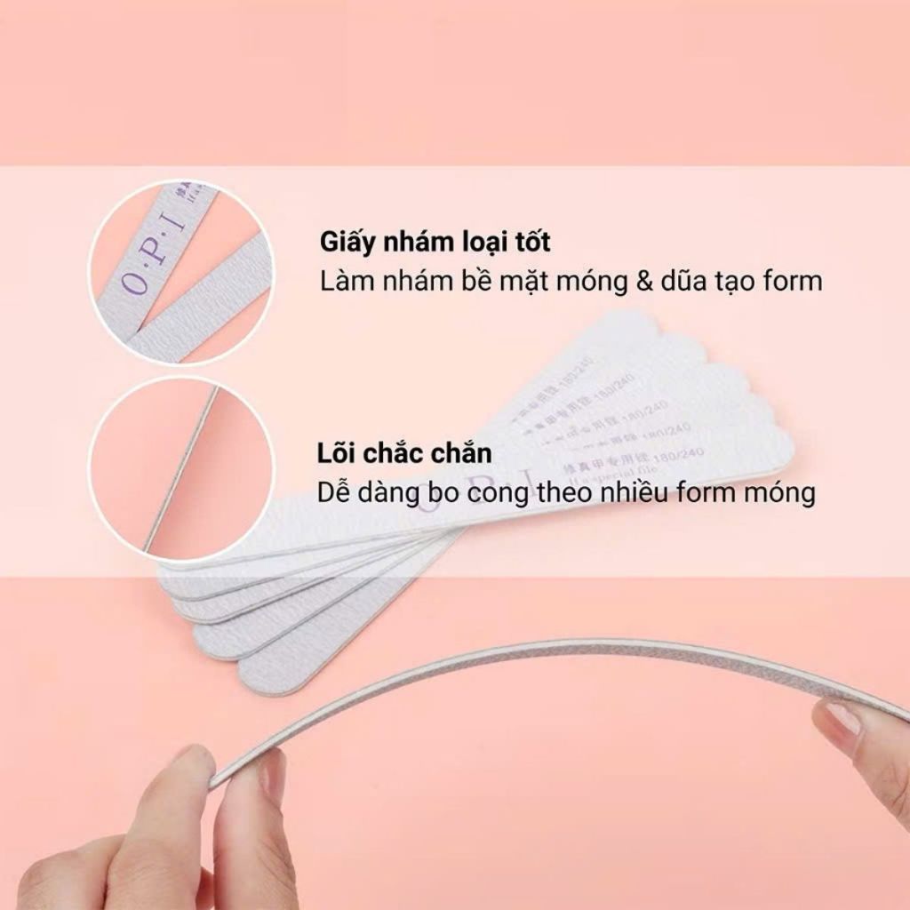 [GIÁ TỐT] Lốc 50 chiếc dũa mỏng OPI chuyên dụng làm nail - Chất liệu giấy nhám 2 mặt dễ sử dụng
