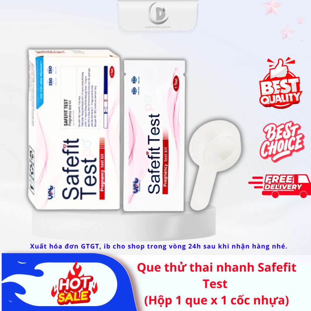 Bộ 10 Que thử thai nhanh Safefit Test (Hộp 1 que x 1 cốc nhựa) | Shopee ...