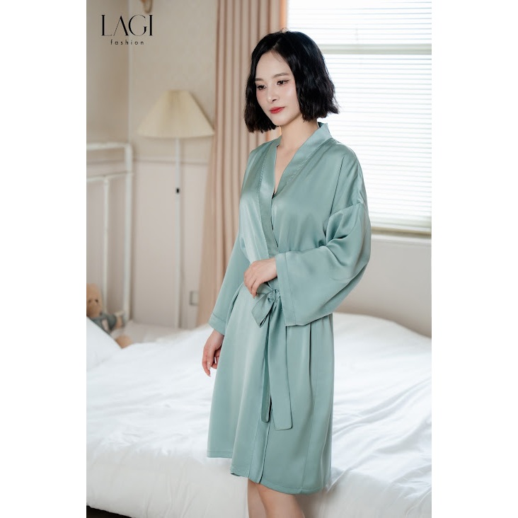 Áo choàng chính hãng LAGI, chất liệu ngọc trai cao cấp,màu xanh pastel