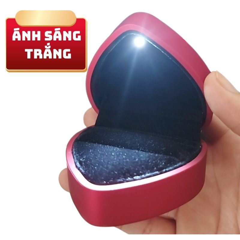 Hộp nhẫn có đèn Led JSP cao cấp nhận in LOGO hộp đựng nhẫn cưới hộp nhẫn đôi trang sức JSP