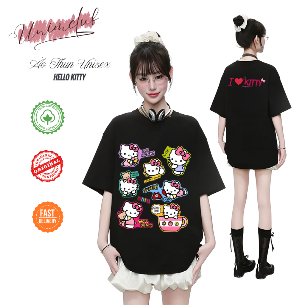 [Limited] Áo Thun Mèo Kitty Đeo Nơ Đáng Yêu Cotton Việt Cao Cấp Mềm Thoáng Mát In 3D APK09