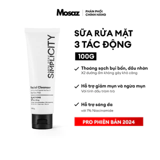 Sữa rửa mặt cho nam sạch dầu nhờn & ngừa mụn Men Stay Simplicity Facial Cleanser 100g với tinh dầu tràm trà organic