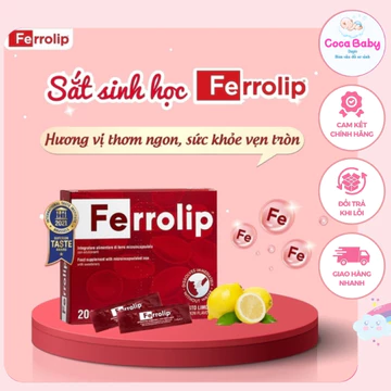 Sắt Bột FERROLIP Bổ Sung Sắt Hữu Cơ Liposome Không Táo Bón Không Tanh Vị Chanh Cho Bà Bầu Và Người Thiếu Sắt