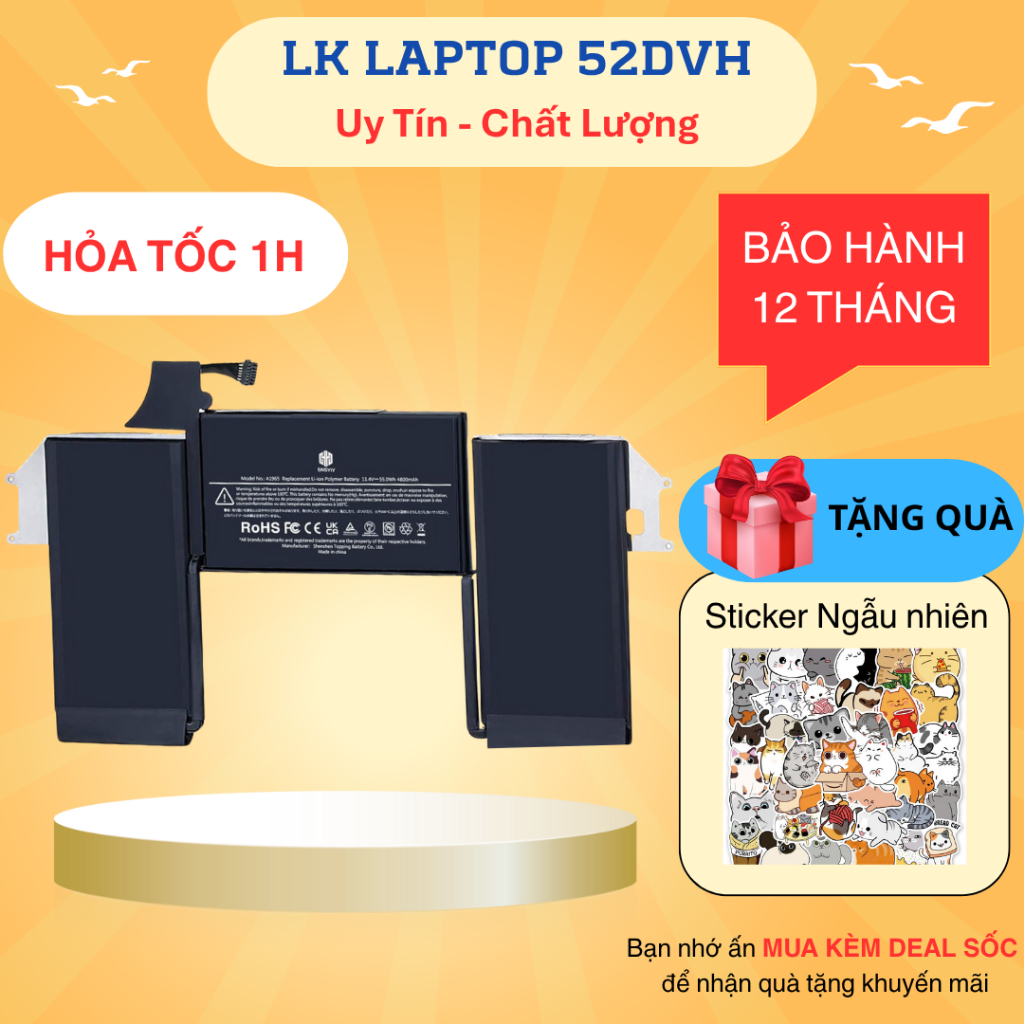 Pin Laptop A1965 Air 13 inch A1932 2018 2019 A2179 2020 Hàng New 100% Bảo hành 6 tháng