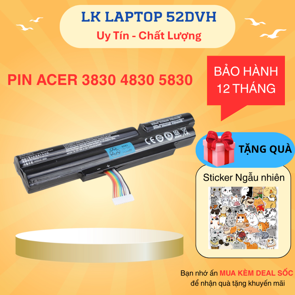 Pin laptop Acer 4830 Aspire TimelineX 3830G 4830T 5830T 4830 5830 3830T 5830TG 3830TG AS5830TG AS11A3E 6cell Mới 100%