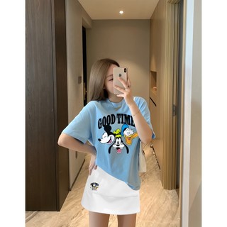 Set ( Áo Thun Xanh Biển + Chân Váy Ngắn) Áo Phông Nữ Chepol UNISEX,Cổ Tròn,Tay Ngắn,Chất Cotton Co Dãn   CP_x8532