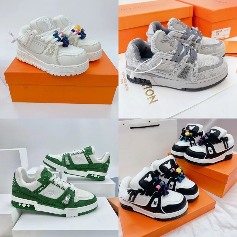[ Full box ] Giày thể thao Eo Vi Vải xám Rách Nam Nữ giày sneaker charm ...