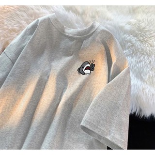 Áo thun phông nữ nam form rộng dấu quần chất liệu cotton khô in hình cá mập