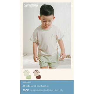 BuBaby BBB130405 Bộ ngắn tay cổ tròn Bambus cao cấp cho bé trai và bé gái mặc bốn mùa
