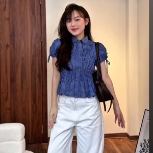 Áo sơ mi nữ cổ sen,Áo sơ mi kiểu nữ babydoll thanh lịch hàng QC New 2026 By,Thanhhuyenclothing