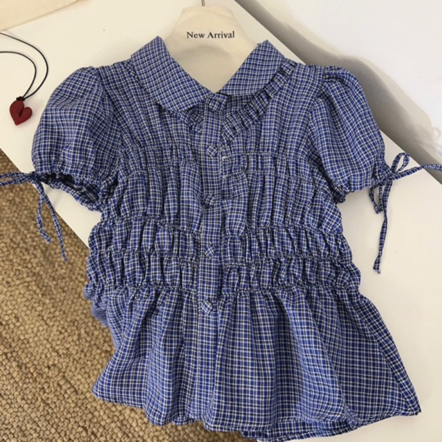 Áo sơ mi nữ cổ sen,Áo sơ mi kiểu nữ babydoll thanh lịch hàng QC New 2026 By,Thanhhuyenclothing