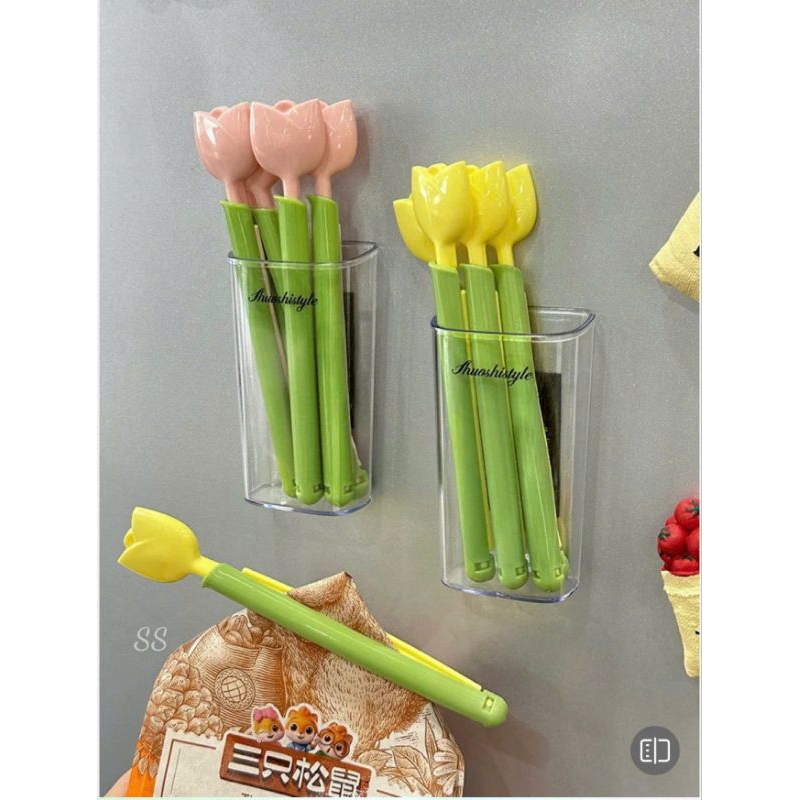 Set 5 kẹp miệng túi thực phẩm hình hoa tuylip