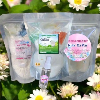 Combo 3 sét rửa chén 5 lít + lau sàn 5 lít + xả vải 5 lít + tặng 1 chai xịt thơm quần áo 50ml