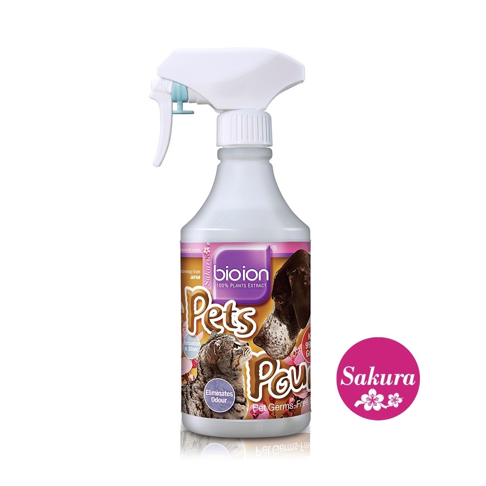 BIOION Xịt khử mùi và sạch khuẩn dành cho thú cưng Pets Pounce 500ml - Pet Love Premium