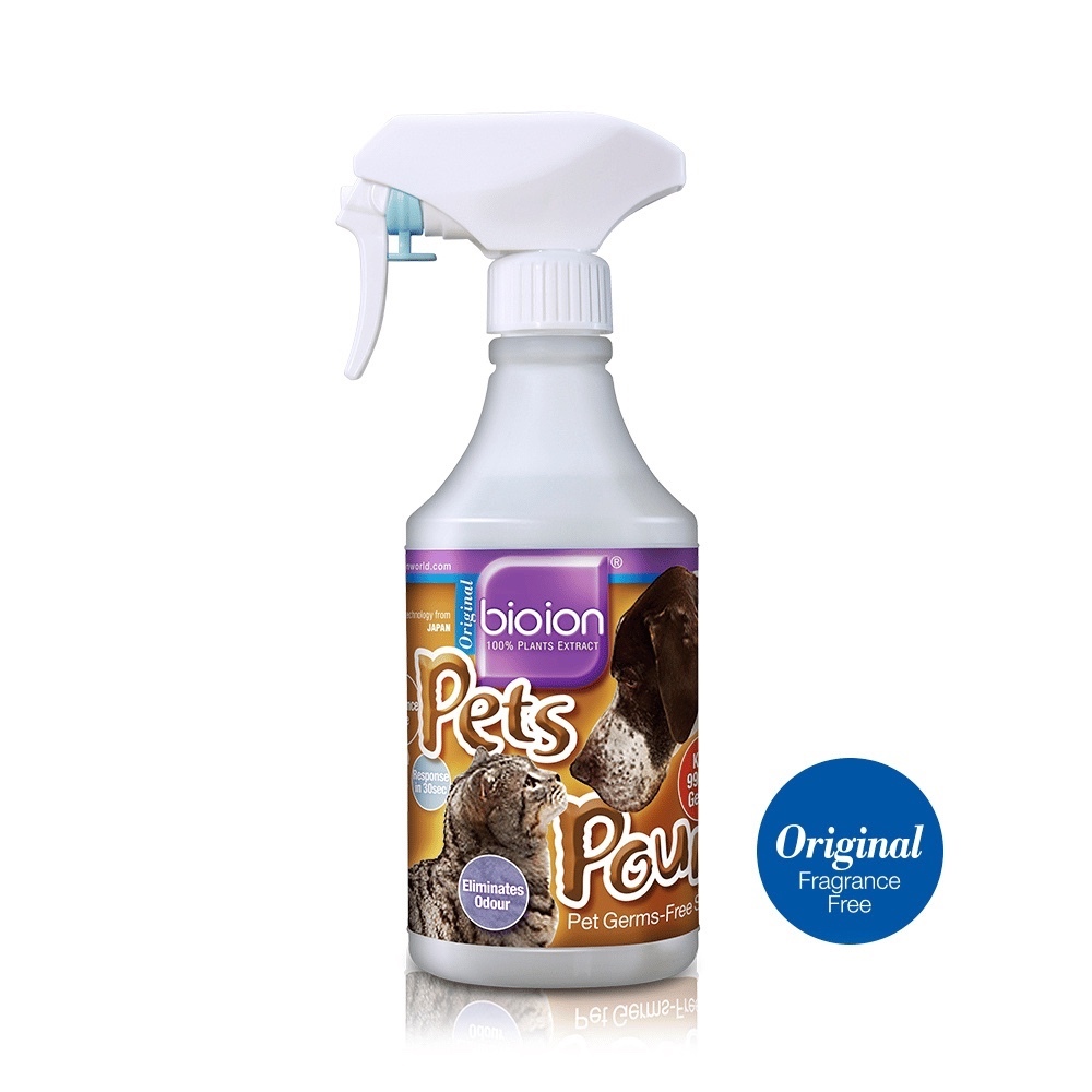 BIOION Xịt khử mùi và sạch khuẩn dành cho thú cưng Pets Pounce 500ml - Pet Love Premium